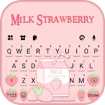 pink strawberry theme android application logo